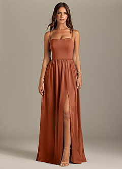 Azazie Calianna Bridesmaid Dresses Cedar Rose A-Line Off the Shoulder Stretch Satin Convertible Dress image9