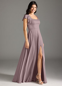 Azazie Bondi Bridesmaid Dresses Dusk A-Line Ruched Mesh Dress image6
