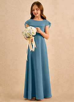 Azazie Kittie Girls Formal Flower Girl Klänningar Klä A-Line i Chiffong image3