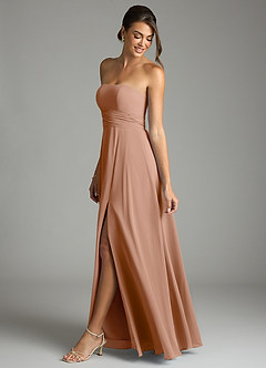 Azazie Tamira Suknie dla druhen Linia A Pofałdowany Szyfon Do ziemi Sukienka image3