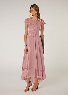 Azazie Shonda Final Sale Black Lace Chiffon Dress image3