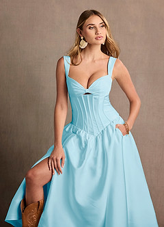 Robe Mi-Longue Bleu Ciel Arwen image8