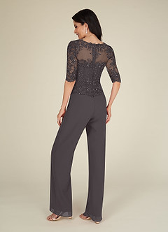 Azazie Florida Mother of the Bride Dresses Steel Grey Jumpsuit/Pantsuit Sequins Chiffon Dress image11