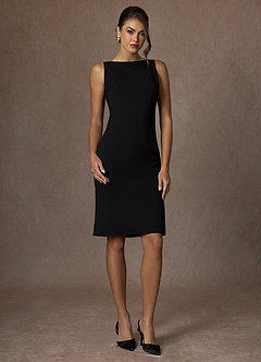 front Charlotte Noir Robe à tissage raffiné