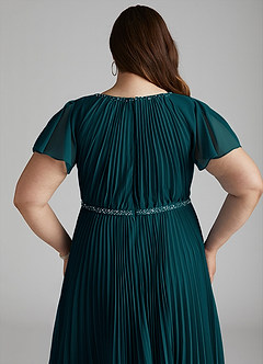 Azazie Kara Modest Bridesmaid Dresses A-Line Pleated Chiffon Floor-Length Dress image14