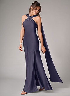 Azazie Kinsley Brautjungfernkleider Meerjungfrau-Linie Seitliche Cut-Outs Stretch-Satin Kleid Sturm image4