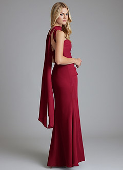 Azazie Solstice Venta Final Vestido de Sky Blue de Gasa de Corte Sirena Convertible con Sin tirantes image15