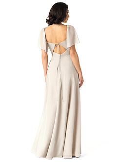 Azazie Chloe At-home Try On Dresses Terracotta A-Line Sweetheart Neckline Chiffon Dress image2