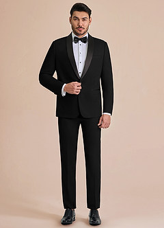 front Winston Schwarz Smokingjacke mit Schalkragen