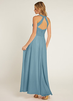 Azazie Claudia Bridesmaid Dresses Moody Blue A-Line Sweetheart Neckline Chiffon Dress image4