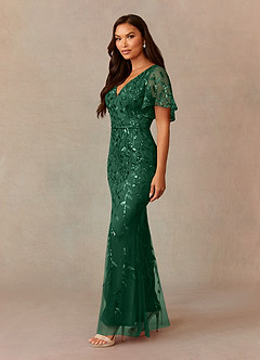 Upstudio Petaluma Final Sale Dark Green Mermaid V-Neck Sequins Dress image1