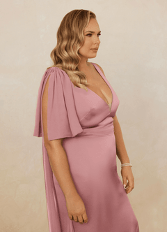 Christian Siriano Bridal for Azazie 1011 Bridesmaid Dresses Dusty Rose Mermaid Bow Stretch Satin Dress image17