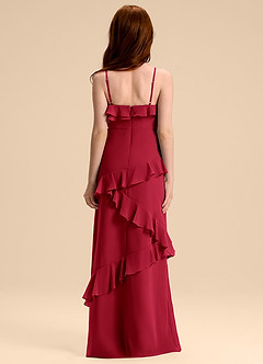 Azazie Evara Junior Scarlet A-Line Chiffon Dress image2
