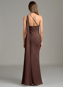 Azazie Juniper Bridesmaid Dresses Ganache Mermaid One Shoulder Chiffon Dress image6