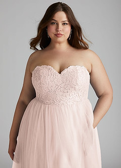 Azazie Roni Bridesmaid Dresses Rose Petal A-Line Sweetheart Neckline Tulle Convertible Dress image11