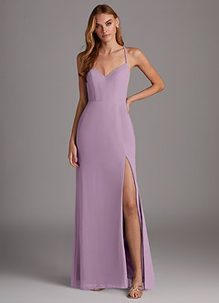 Azazie Manila Bridesmaid Dresses Wisteria Sheath V-Neck Chiffon Dress image1