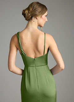 Azazie Samara Suknie dla druhen Syrena Pofałdowany Satyna elastyczna Do ziemi Sukienka image6