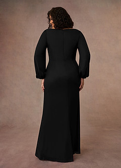 Azazie Satasha Vente finale Robe Trapèze en Maille Col bénitier Dentelle Champagne image10