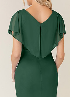 Azazie Waverly Kleider für die Brautmutter Etui Plissee Gittergewebe Kleid Dunkelgrün image7