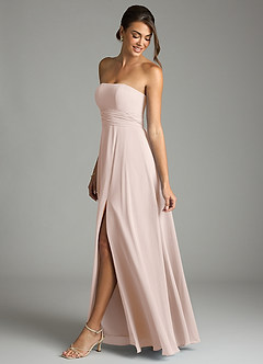 Azazie Tamira Suknie dla druhen Linia A Pofałdowany Szyfon Do ziemi Sukienka image3