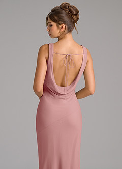 Azazie Rylina 신부 들러리 드레스 인어 주름진 쉬폰 발목 길이 드레스 image2