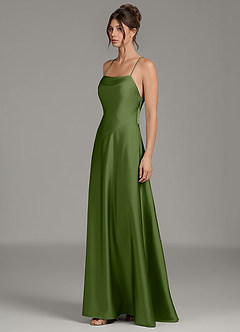 Azazie Eris Bridesmaid Dresses Juniper A-Line Pleated Stretch Satin Dress image4