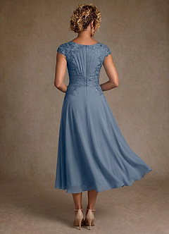 Azazie Crista Abiti per la Madre della Sposa Abito A-Line in Chiffon Pizzo Crepuscolo image2