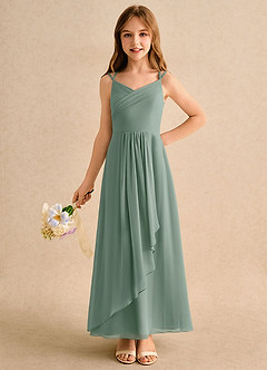 Azazie Zaida Girls Formal Flower Girl Klänningar Klä A-Line i Chiffong Plisserad image3
