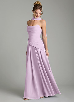 Azazie Gabriela Brautjungfernkleider A-Linie Korsett Chiffon Kleid Frostiges Flieder image4