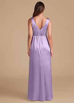 Azazie Tanicia Final Sale Lilac A-Line Pleated Metallic Satin Dress image6