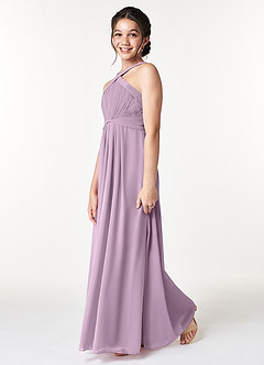 Azazie Anthea Junior Wisteria Pleated Chiffon Dress image5