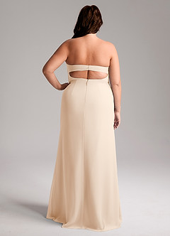 Azazie Leonis Bridesmaid Dresses White Alabaster Sheath Strapless Chiffon Convertible Dress image10
