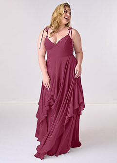 Barbie ♥ Azazie Bridesmaid Dresses Mulberry A-Line Bow Chiffon Dress image8