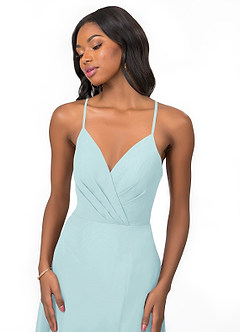 Azazie Everleigh Bridesmaid Dresses Sea Glass A-Line Sweetheart Pleated Chiffon Dress image7