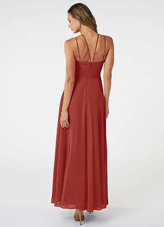 Azazie Melinda Final Sale Agave A-Line Pleated Chiffon Dress image2