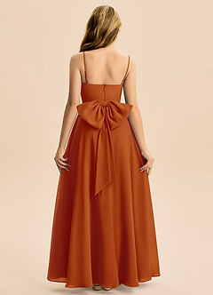 Azazie Bear Junior Paprika A-Line Pleated Chiffon Dress image2