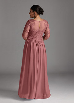 Azazie Harriet Mother of the Bride Dresses Desert Rose A-Line Scoop lace Mesh Dress image11