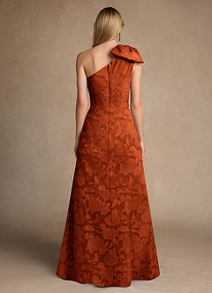 Azazie Easton Mother of the Bride Dresses Paprika Ball-Gown One Shoulder Floral Burnout Dress image2