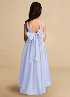 Azazie Kat Flower Girl Dresses Lavender A-Line Pleated Matte Satin Dress image2