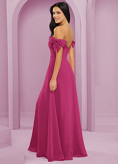 Barbie ♥ Azazie Bridesmaid Dresses Barbie Pink A-Line Off the Shoulder Chiffon Convertible Dress image6