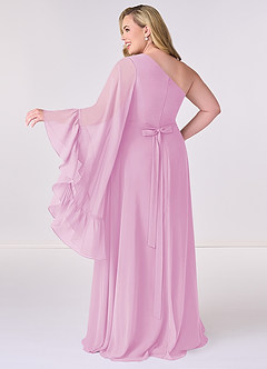Barbie ♥ Azazie Brudtärnklänningar Klänning av A-Line i Chiffong Långärmad Godisrosa image8