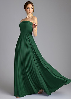 Azazie Mariana Bridesmaid Dresses Dark Green A-Line Strapless Chiffon Dress image4