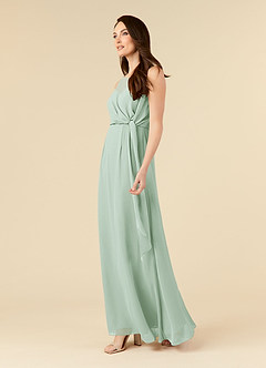 Azazie Marchioness Kleider für die Brautmutter A-Linie Schaufel Gefaltet Chiffon Kleid Agave image3