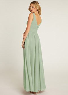 Azazie Pierrette Bridesmaid Dresses Dusty Sage A-Line Pleated Chiffon Dress image4