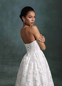 Azazie Brooklyn Wedding Dresses Diamond White Ball-Gown Strapless Lace Dress image7