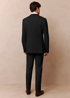 front Savile Black Wool Blend 3-Piece Suit