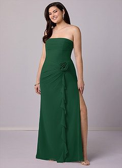 Barbie ♥ Azazie Bridesmaid Dresses Dark Green Sheath Strapless Chiffon Convertible Dress image10