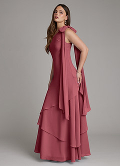Azazie Monique Brudtärnklänningar Klänning av A-linje i Chiffong One-shoulder Merlot image7