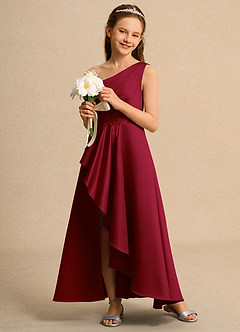 Azazie Taffy Girl Flower Girl Klänningar Klä A-Line i Matt satäng Spets image4