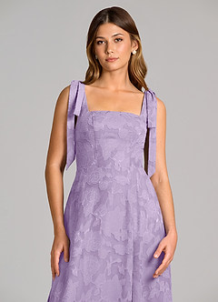 Azazie Debra Bridesmaid Dresses Lilac A-Line with Pockets Floral Burnout Dress image2